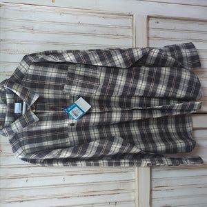 Columbia, men's gray and brown flannel shirt. XL